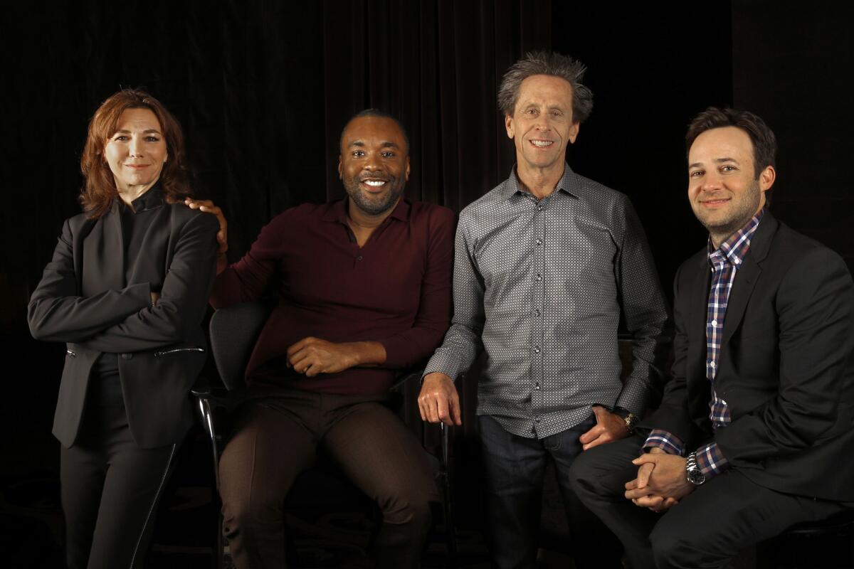 From the Fox hit show Empire, from left, Ilene Chaiken (executive producer), Lee Daniels (co-creator) Brian Grazer (executive producer) and Danny Strong (co-creator).