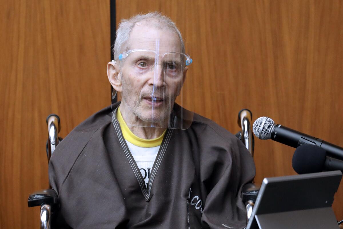 Robert Durst speaks during his Los Angeles murder trial.