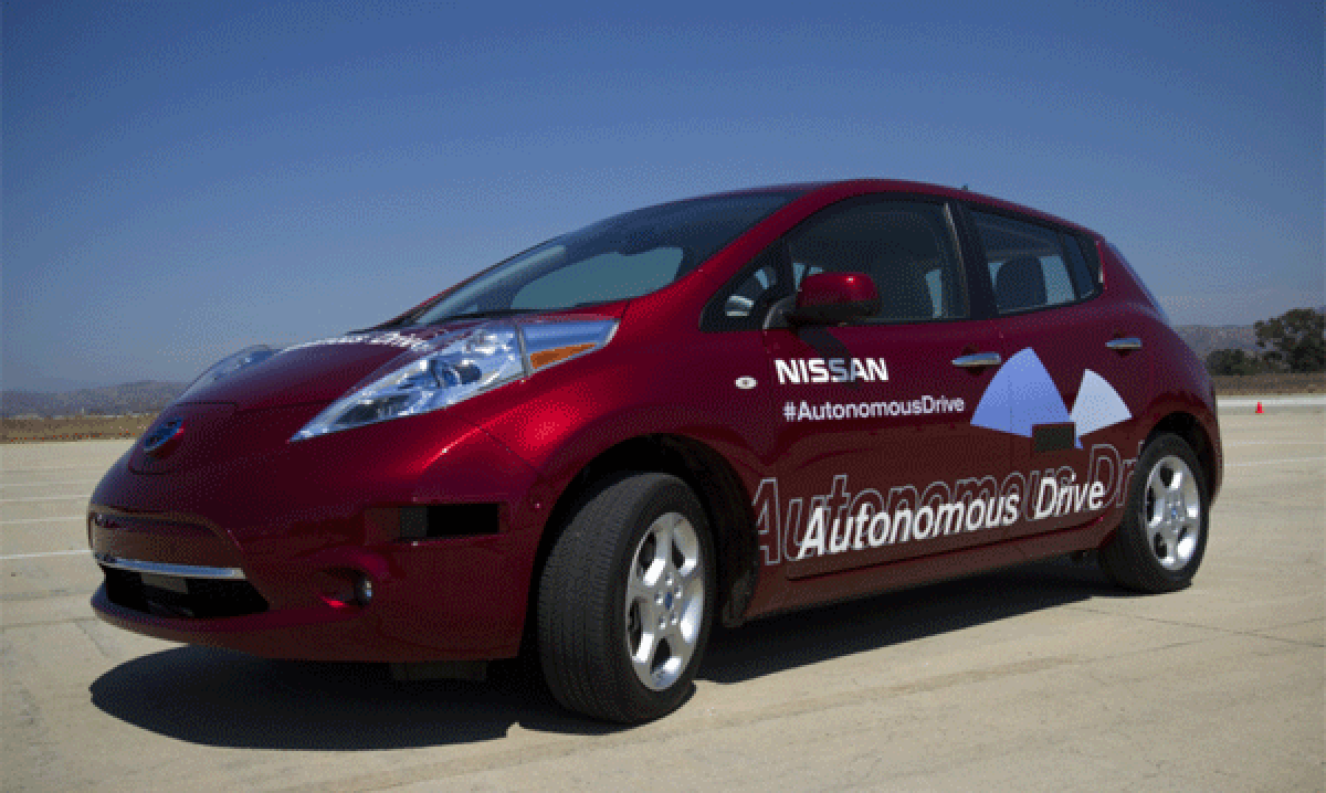 Nissan recently demonstrated a version of its all-electric Leaf that adds self-driving capabilities.