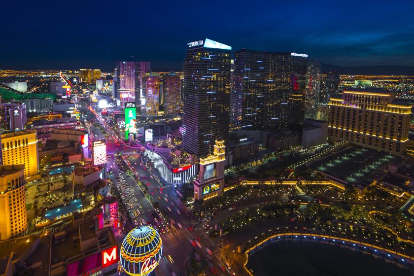 Panoramic View of Las Vegas Nevada at night.