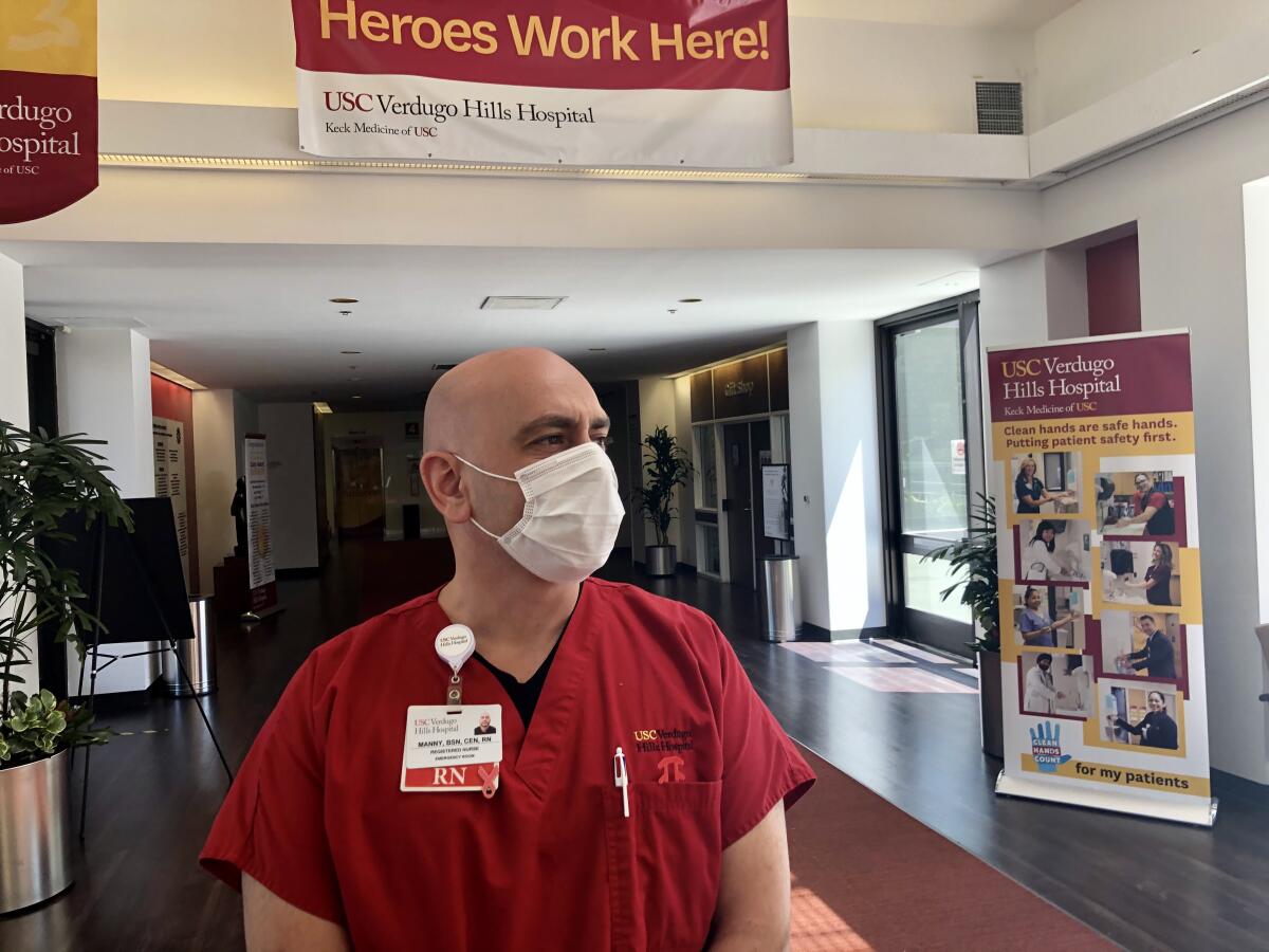 USC Verdugo Hills Hospital emergency room nurse Manny Khodadadi.