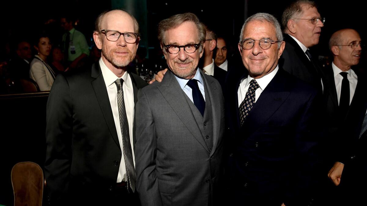 Ron Howard, Steven Spielberg and Ron Meyer at Ambassadors for Humanity Gala
