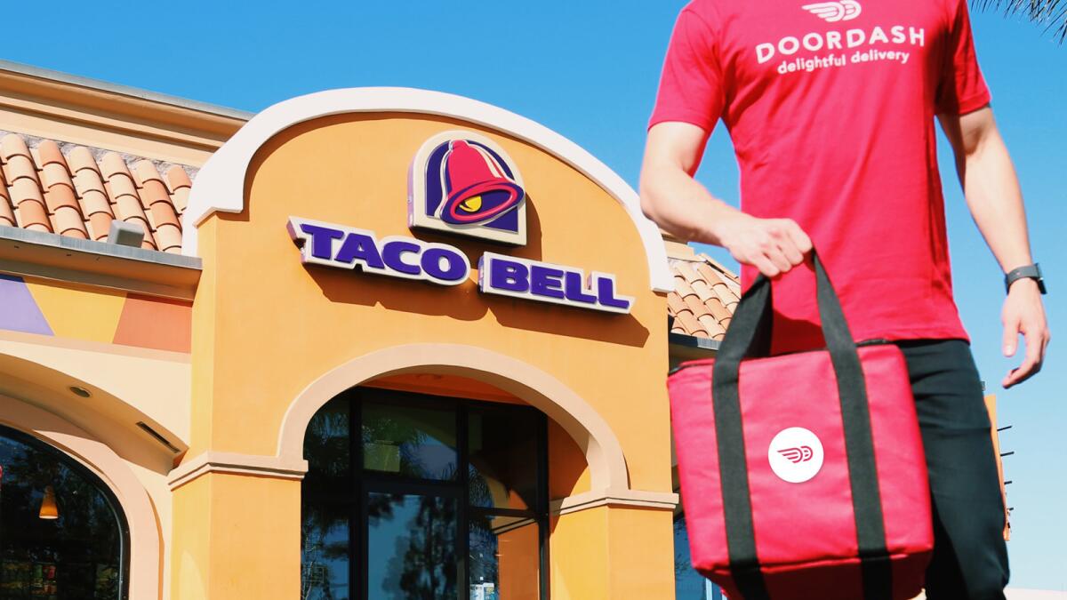 Taco Bell is offering delivery through the DoorDash service.