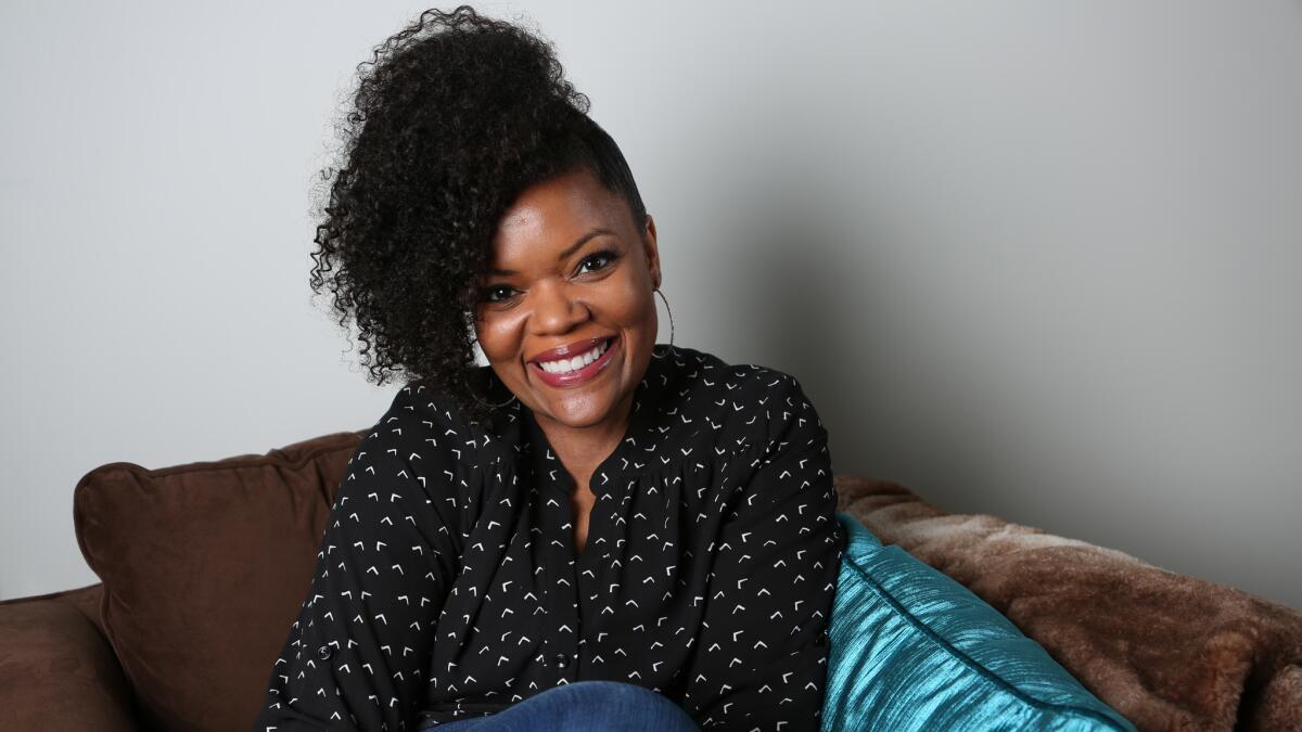 Actress and activist Yvette Nicole Brown is photographed in her dressing room on the set of "The Odd Couple" at CBS Studios in Studio City.