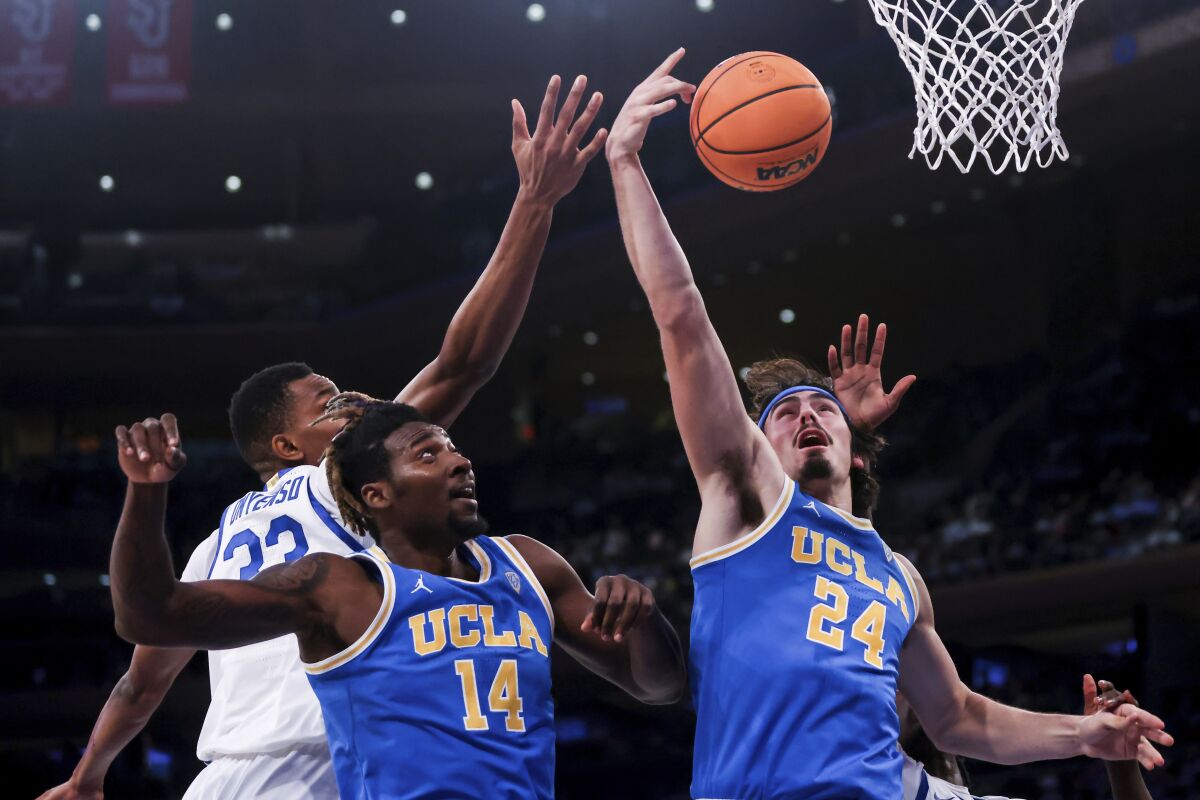 UCLA guard Jaime Jaquez Jr. shoots during the first half against Kentucky in the CBS Sports Classic.
