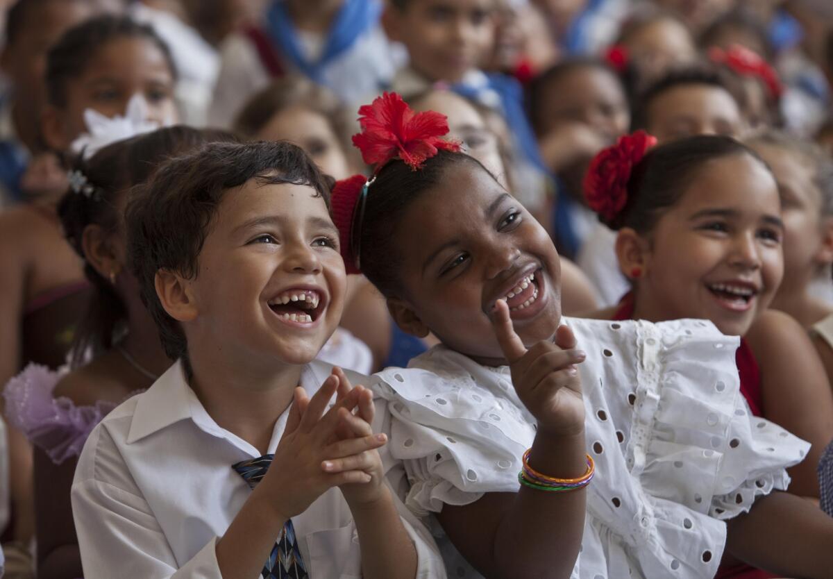Cuban schoolchildren are filled with mirth, which new research shows enables their brains to enter the highest state of cognitive processing.