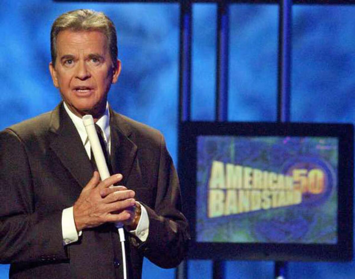 Dick Clark during the taping of "American Bandstand's" 50th anniversary special in 2002.