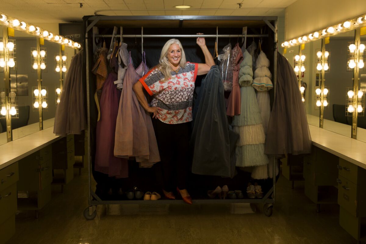 Janine Allen, head of wardrobe, L.A. Opera. Years of service: 23. Number of performances: hundreds. Count of costumes to pass through her hands: thousands.