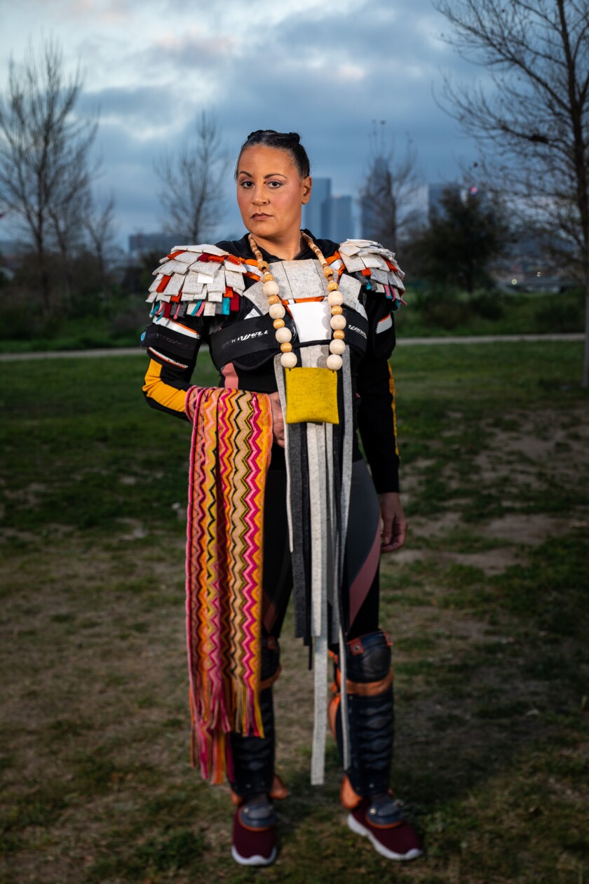 Jehnean Washington as Guide in the opera “Sweet Land”