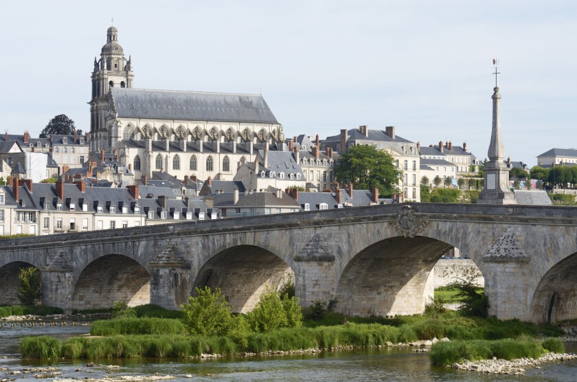 A view of the Loire River in Blois, France.