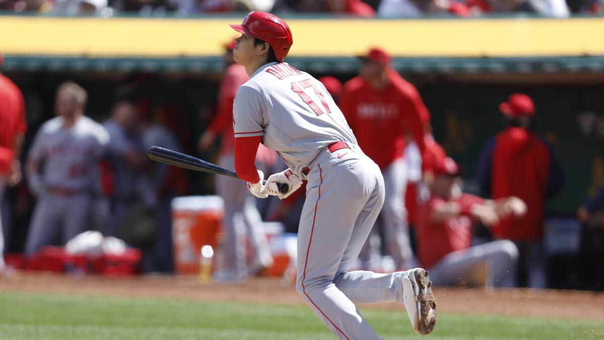 O'Hoppe Hits First HR, Trout, Ohtani Connect in Angels Win Against A's –  NBC Bay Area