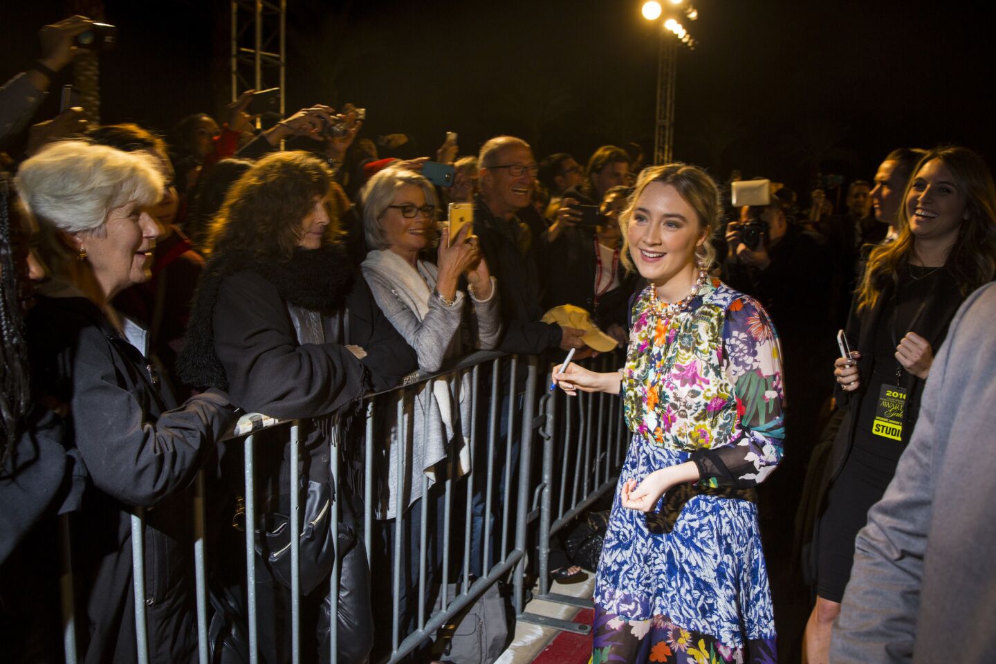 "Brooklyn" actress Saoirse Ronan signs autographs. She received the International Star Award.