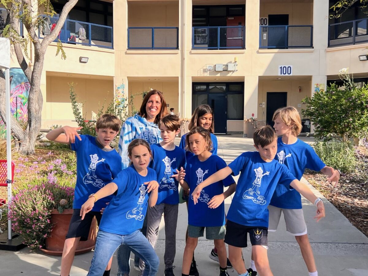 The El Camino Creek 5th grade team, which placed 4th, with Principal Jodi Greenberger.