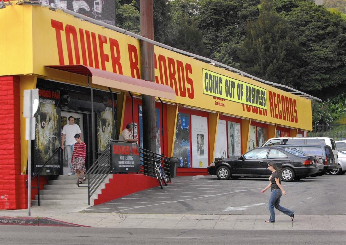 The Tower Records building in West Hollywood was for decades a center of activity in the Sunset Strip's vibrant music scene. The good times ended after Tower filed for bankruptcy in 2006, but Gibson plans to start a new scene that pays tribute to the old one.