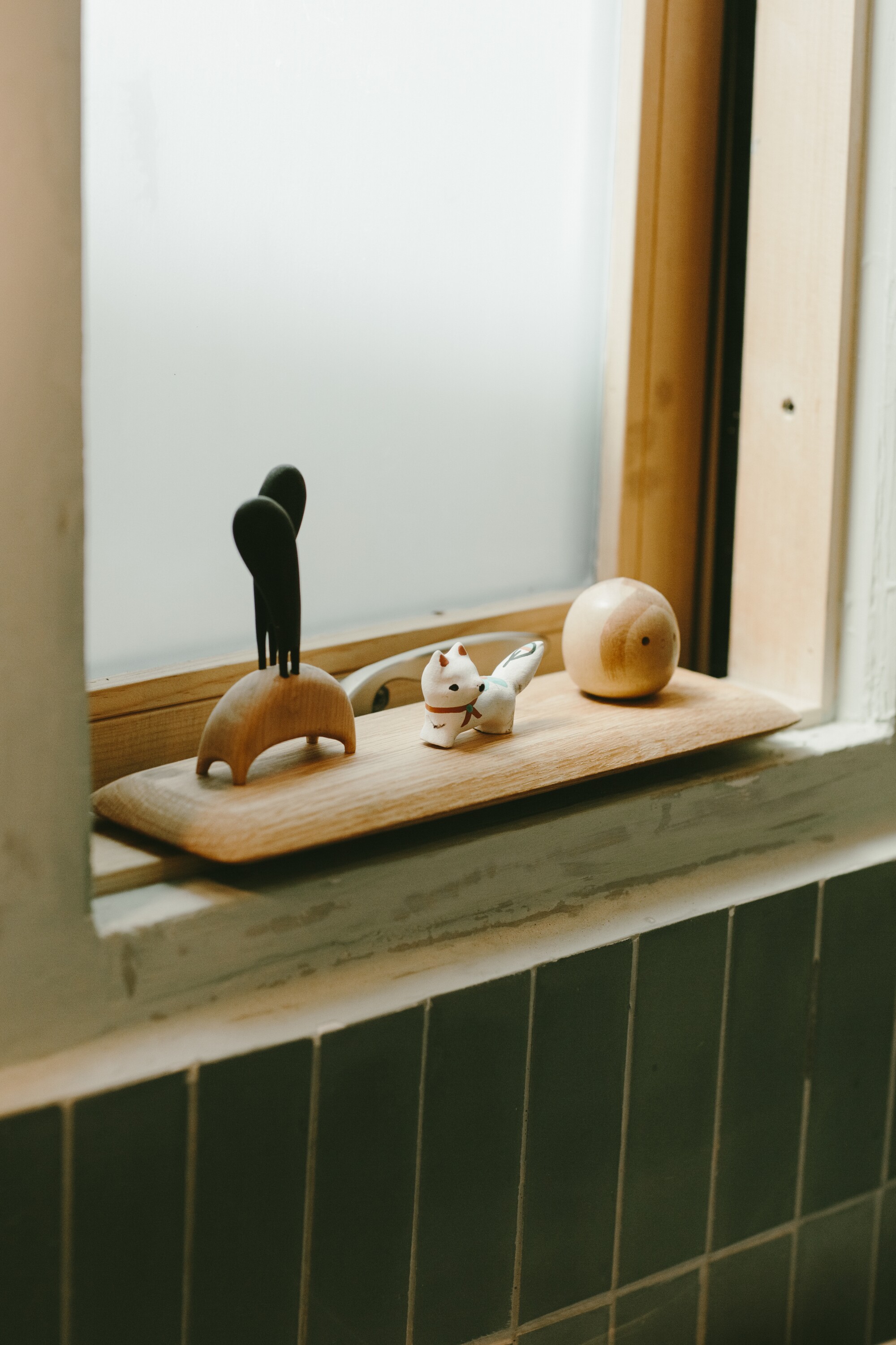 Photo of bathroom window sill in writer Xuan Juliana Wang's ADU.