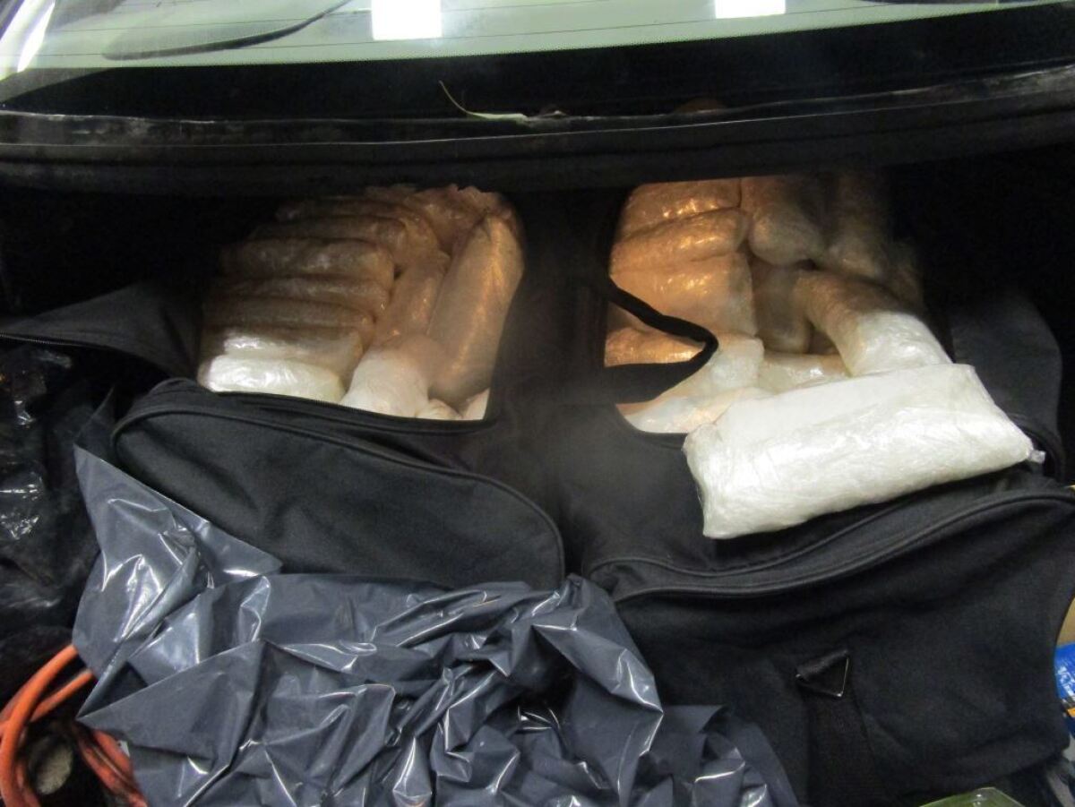 CBP officials said they found nearly 230 pounds of meth and fentanyl Monday night at the San Ysidro border crossing.