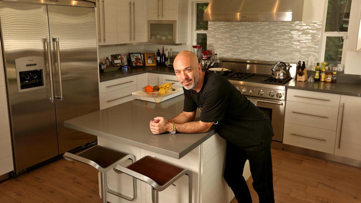 Jo Koy says people migrate to his kitchen, which includes a Thermador stove. "There's this good energy," he says.