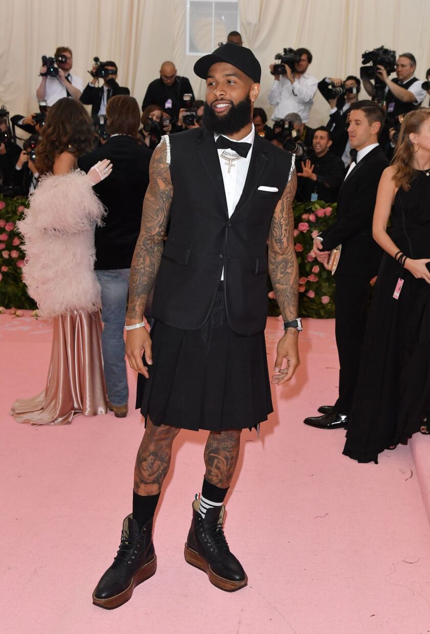 Odell Beckham Jr. arrives for the 2019 Met Gala at the Metropolitan Museum of Art on May 6 in New York.