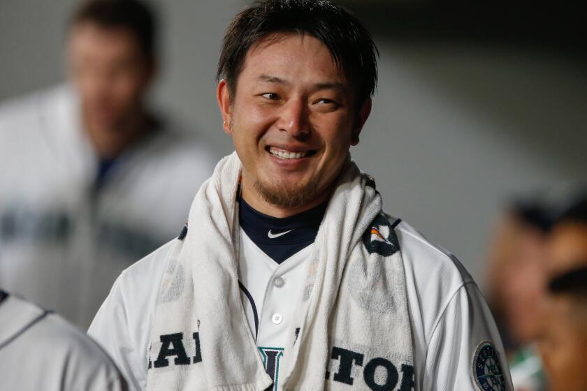 Hisashi Iwakuma was 9-5 with a 3.54 ERA last season for the Seattle Mariners, including a no-hitter in August against the Baltimore Orioles.