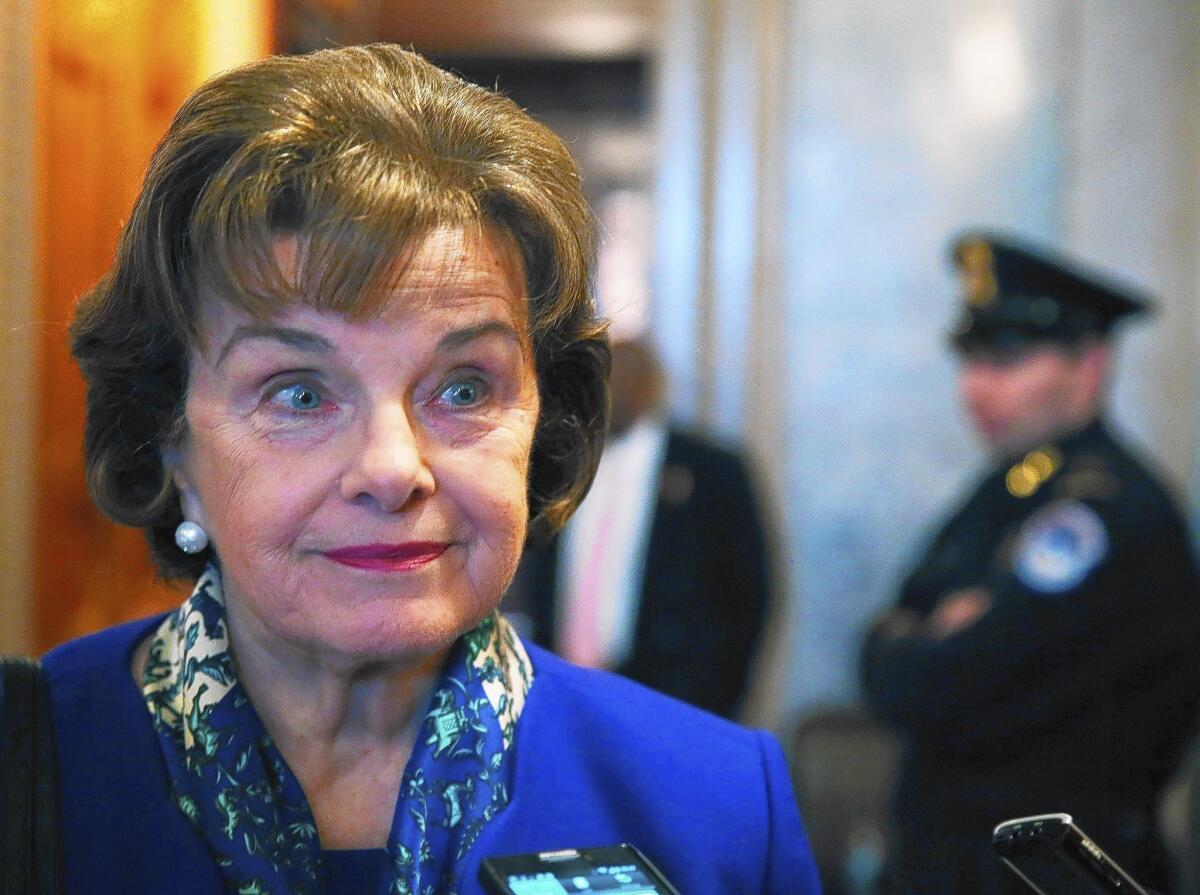 Sen. Dianne Feinstein (D-Calif.), seen here on Capitol Hill, has accused the CIA of possible crimes. "I am not taking it lightly," Feinstein said on the Senate floor.