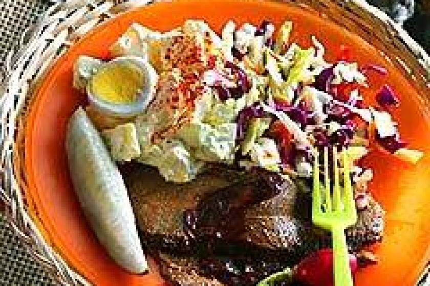 Bid farewell to summer with a traditional but easy-to-prepare meal of beef barbecue, coleslaw and potato salad.