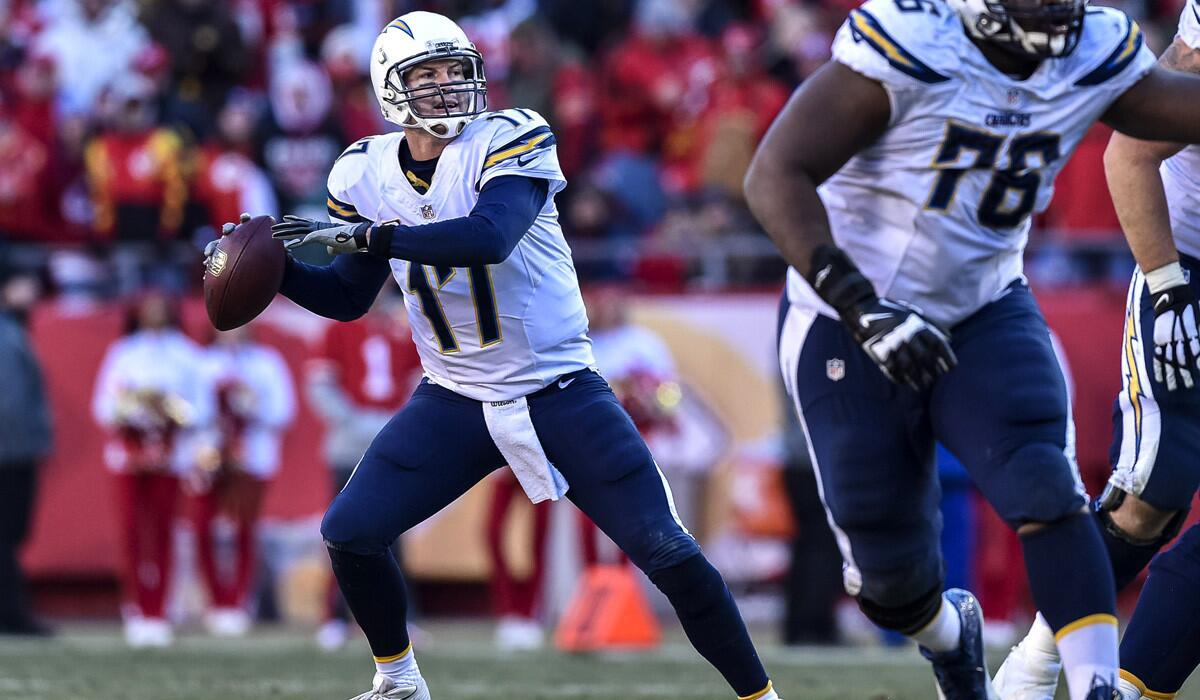 San Diego Chargers quarterback Philip Rivers in a game during the 2014 season.