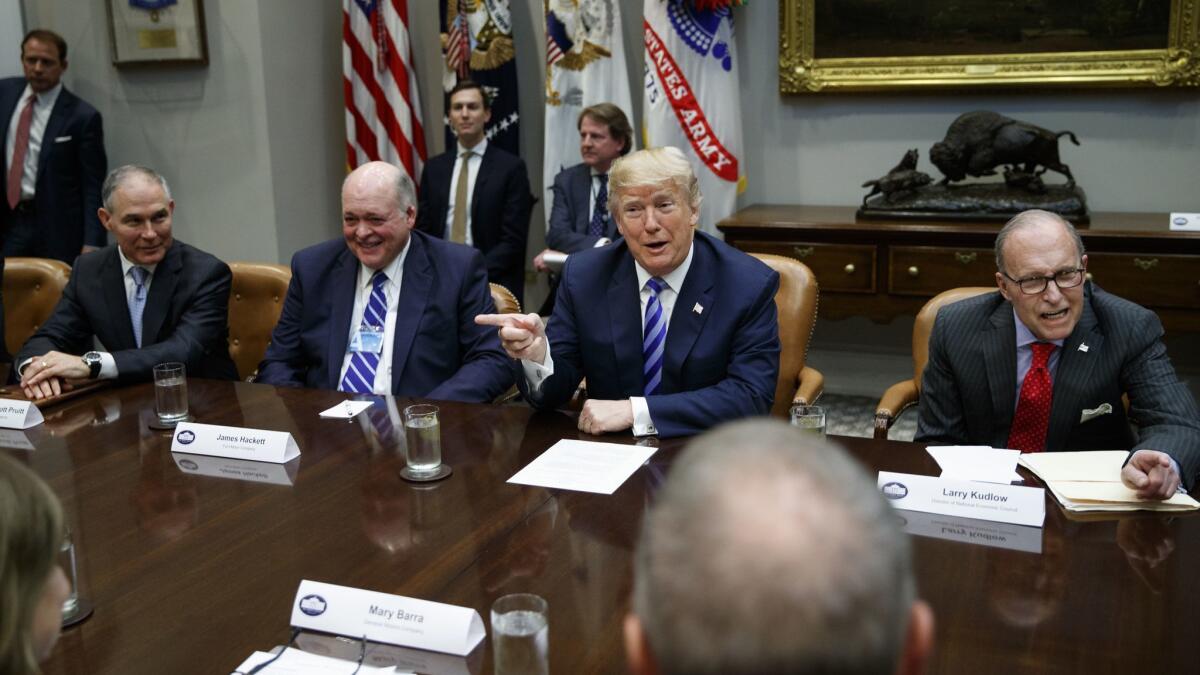 President Trump holds a meeting with automotive executives at the White House on May 11, 2018.