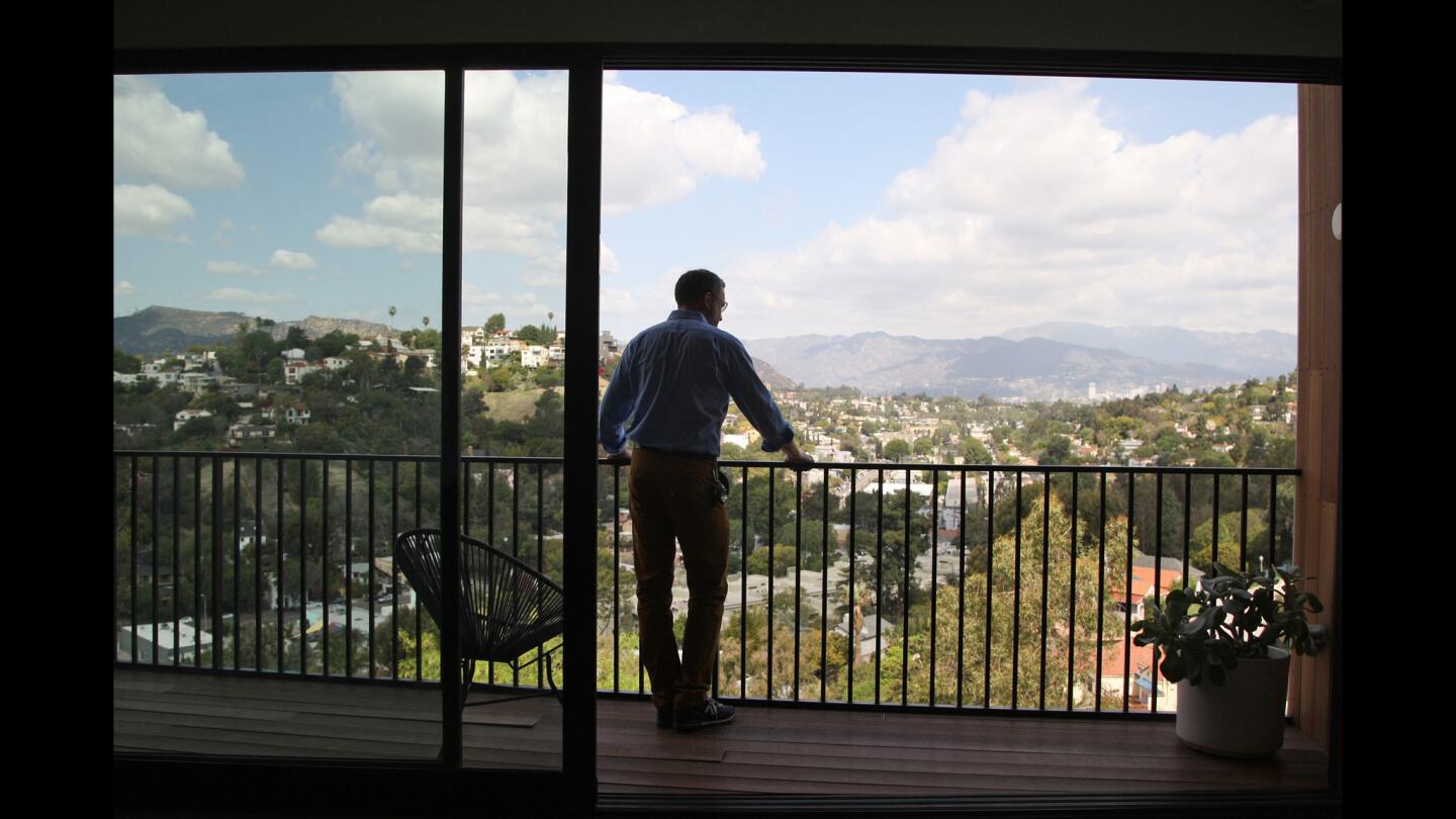 Architect McShane Murnane designed his family's Silver Lake home to take advantage of the view of the Hollywood Hills and beyond.