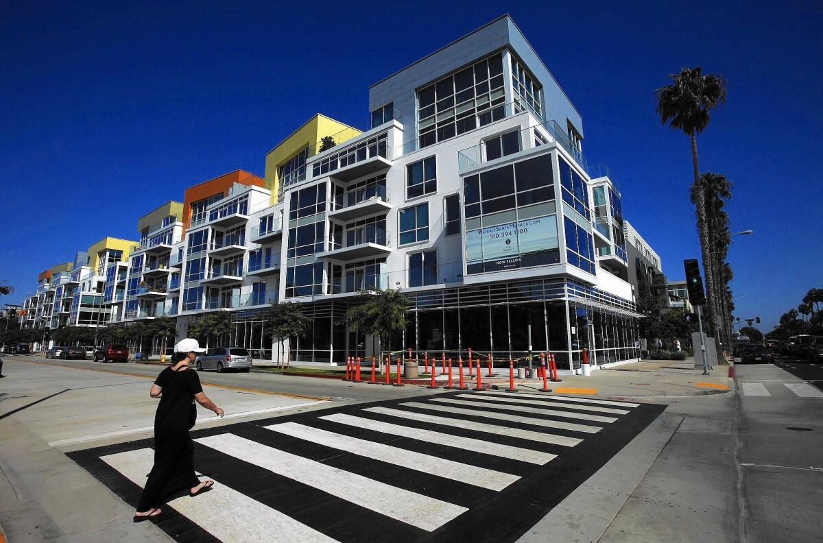 Apartment development will continue to be one of the hottest construction categories in the San Francisco Bay Area and the Los Angeles region. Above, a residential development in Santa Monica.