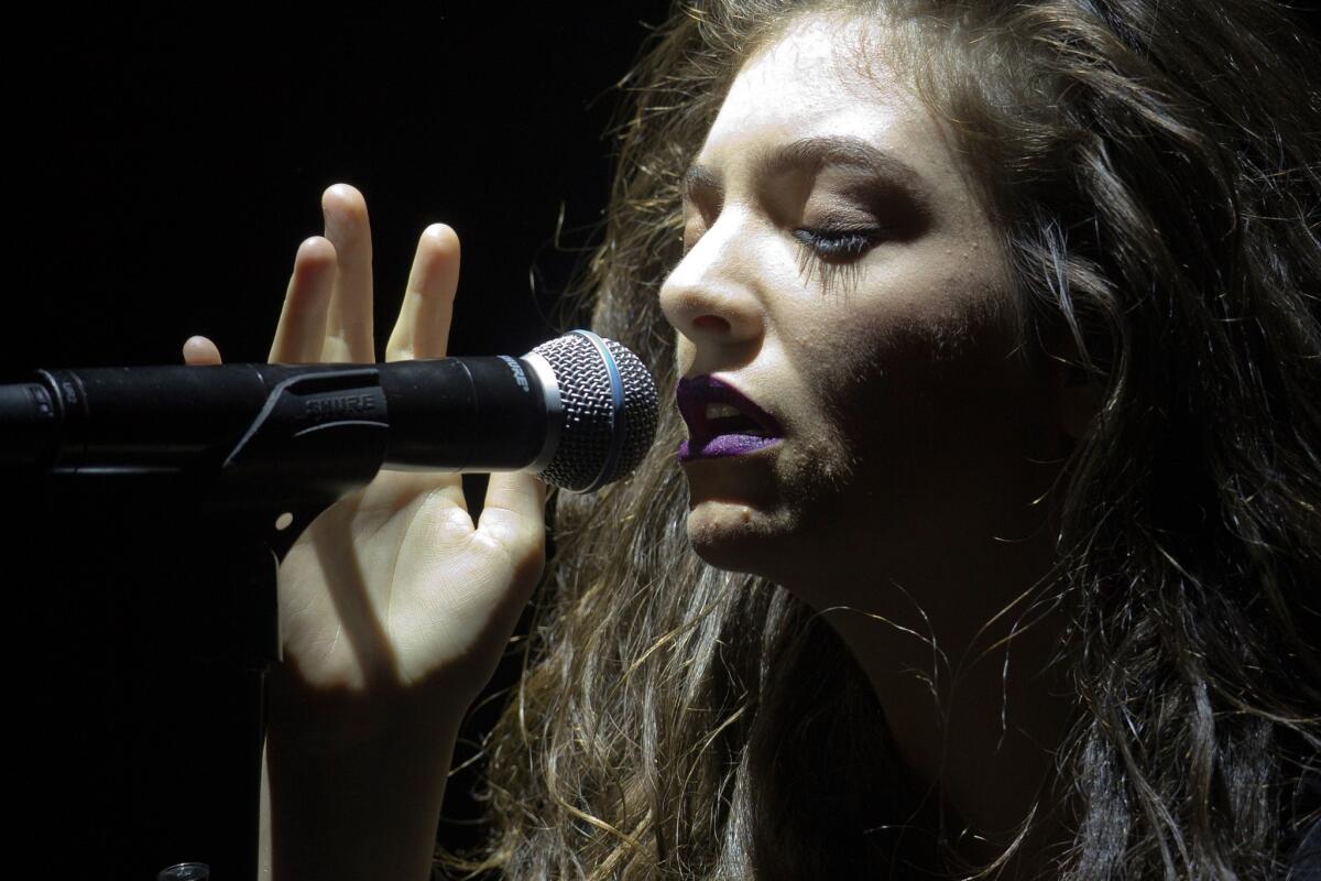 Singer-songwriter Lorde performs at the Roseland Ballroom in New York.