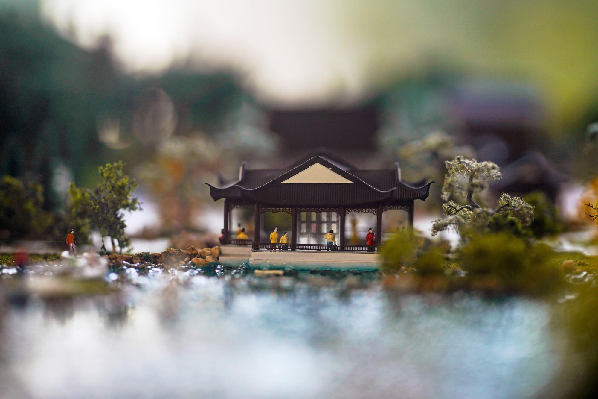 A miniature display of the Huntington's Chinese Garden.