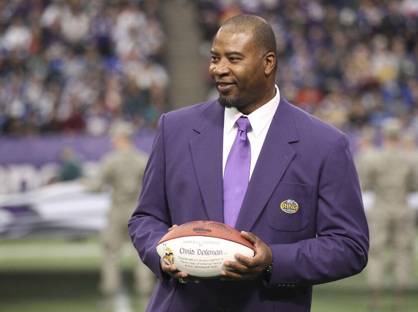 Chris Doleman, shown in 2013, has died at age 58 after a long battle with cancer.