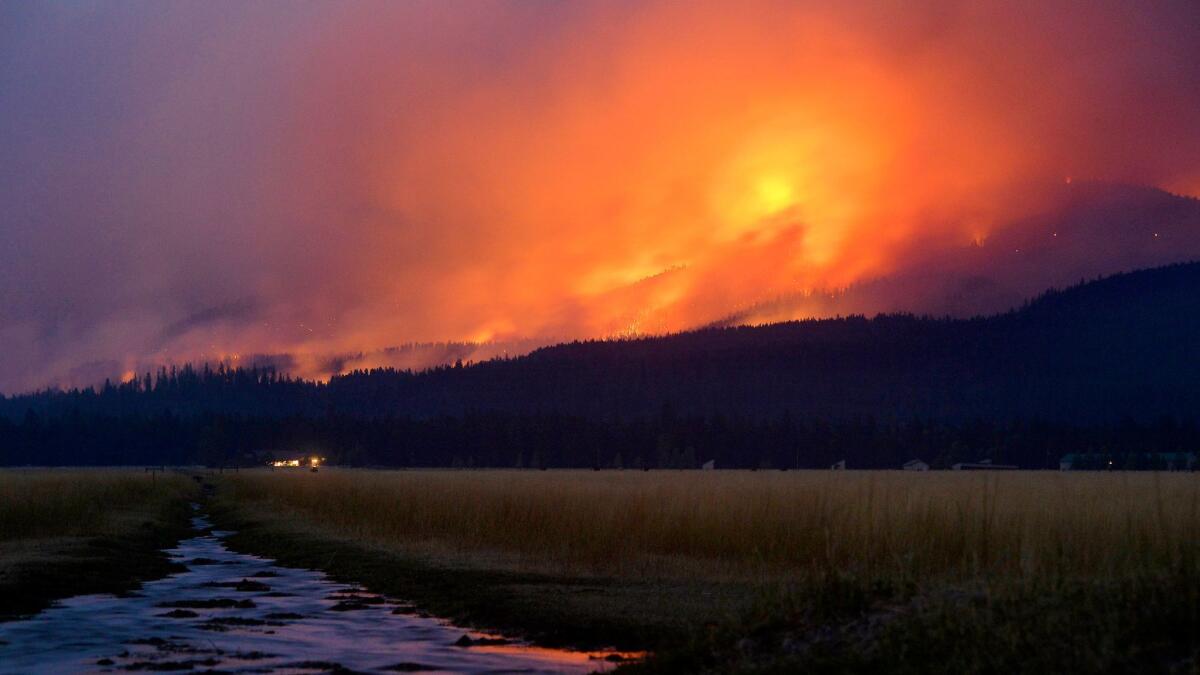 The Rice Ridge fire in Montana. The smoke from wildfires hangs like fog over large parts of the U.S.