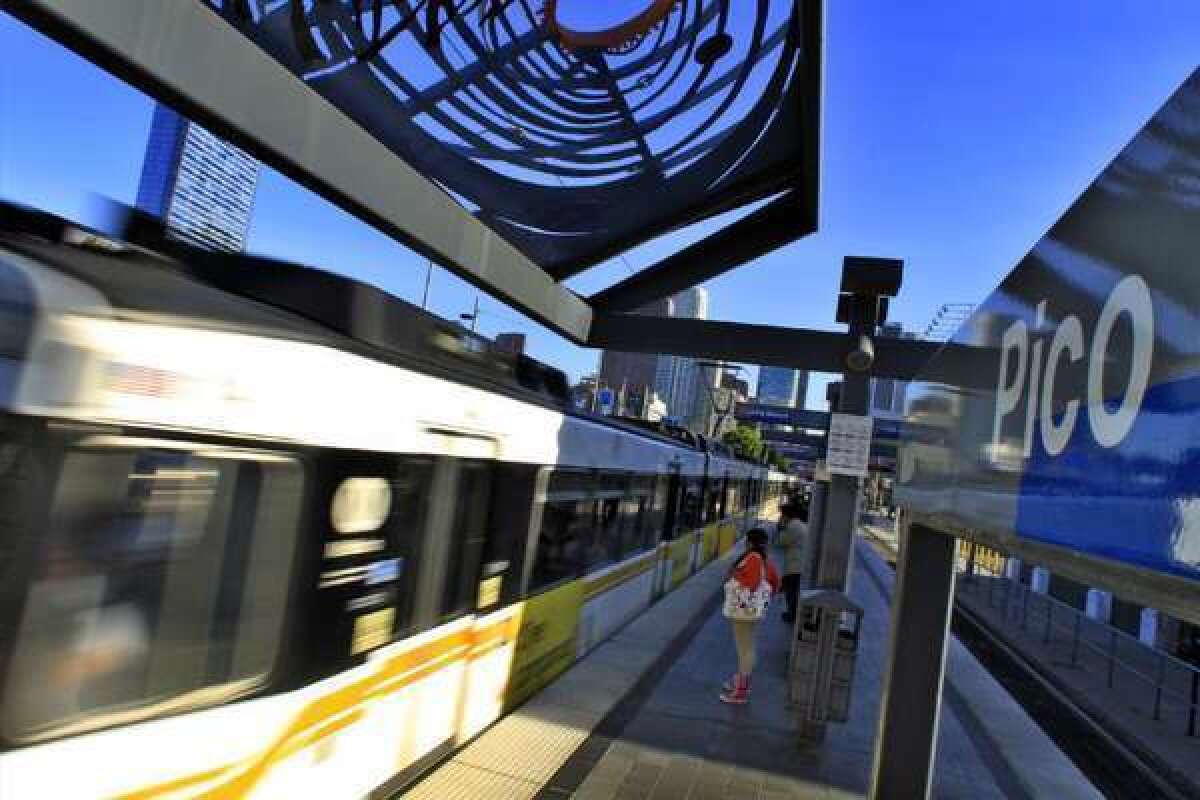 The Metro's Blue Line Pico station. The MTA plans to do away with the honor system for ridership on some lines.