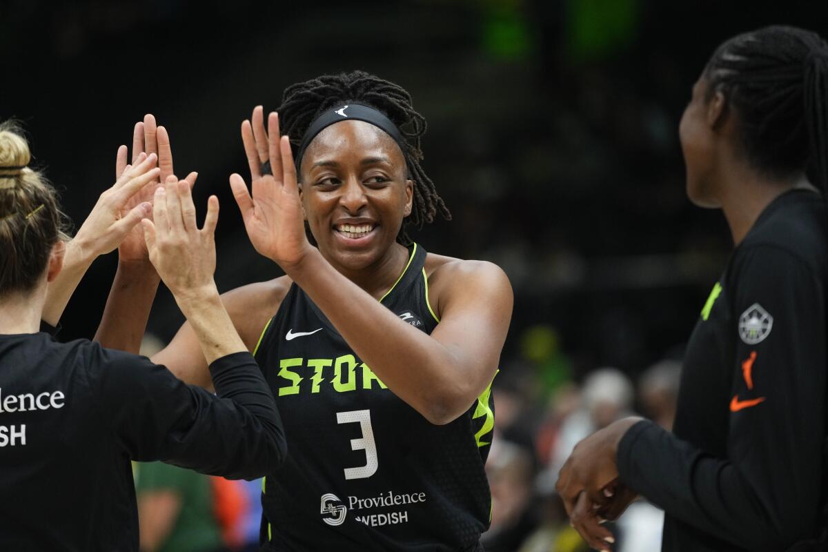 Seattle's Nneka Ogwumike, shown here earlier this season, had a big game against her former team.