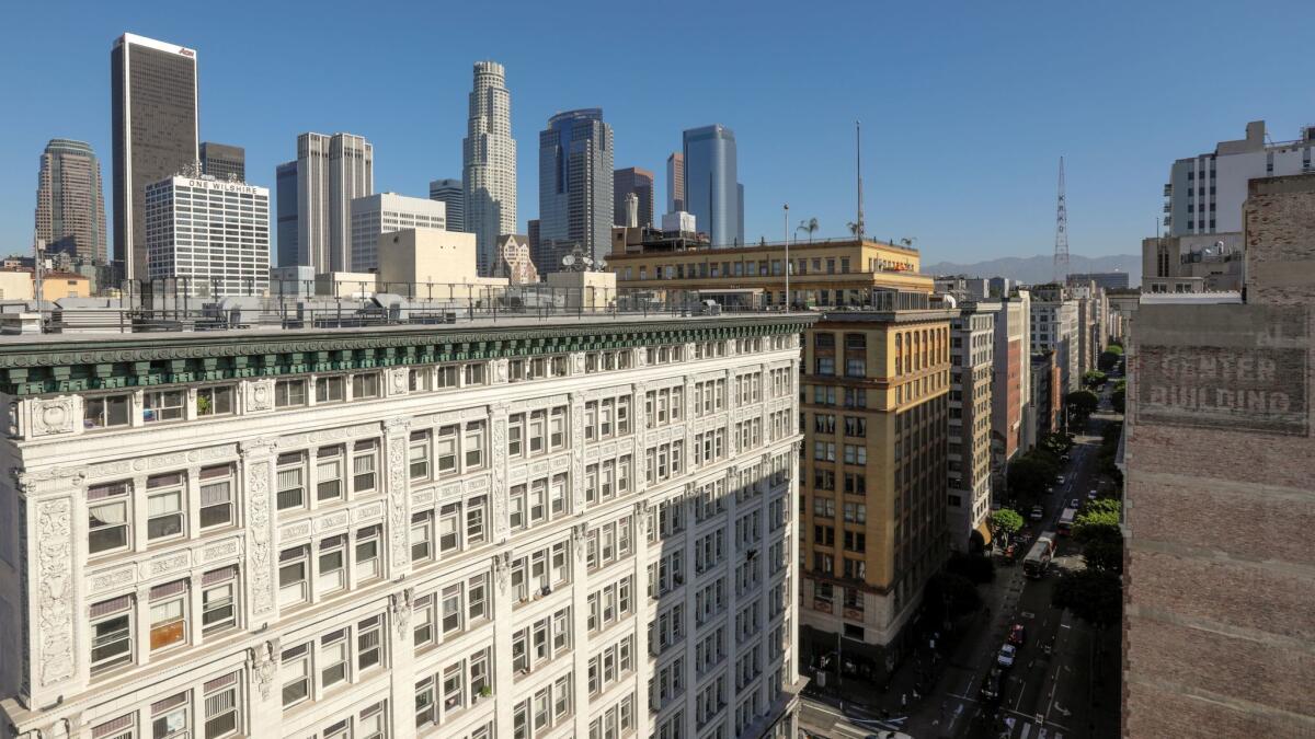 A view of the skyline from the Corporation Building on Spring Street.