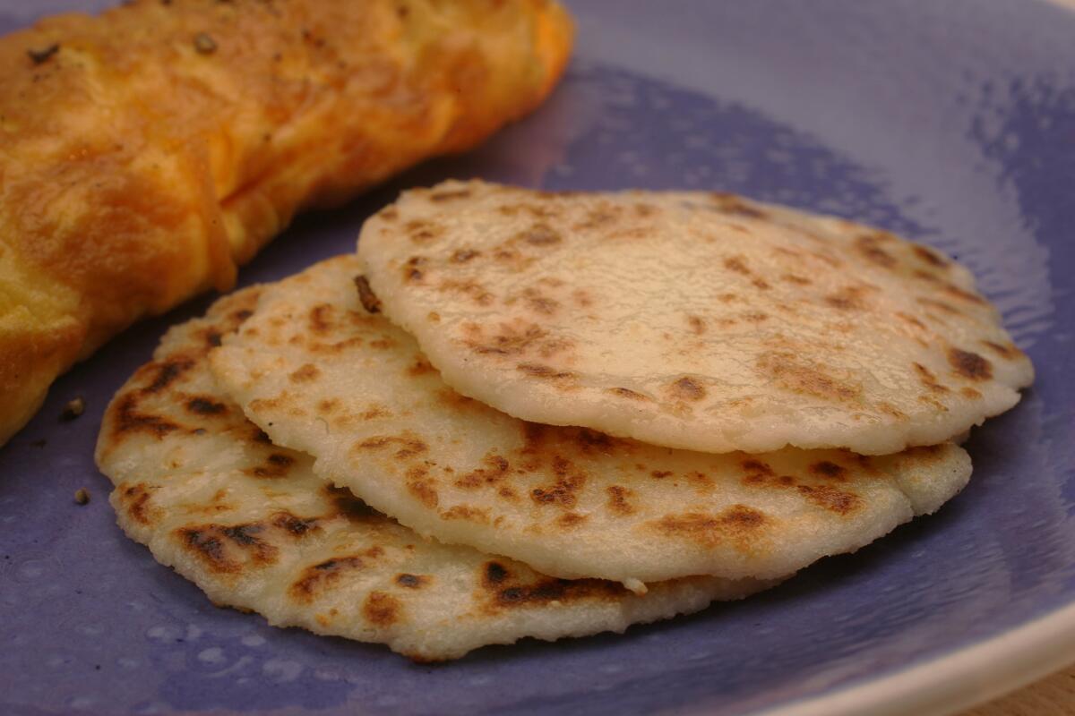 Arepas made of corn flour (Spencer Weiner / Los Angeles Times)