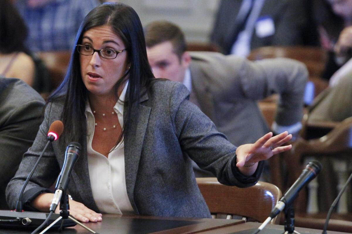 Christina Renna testifies during Tuesday's hearing.