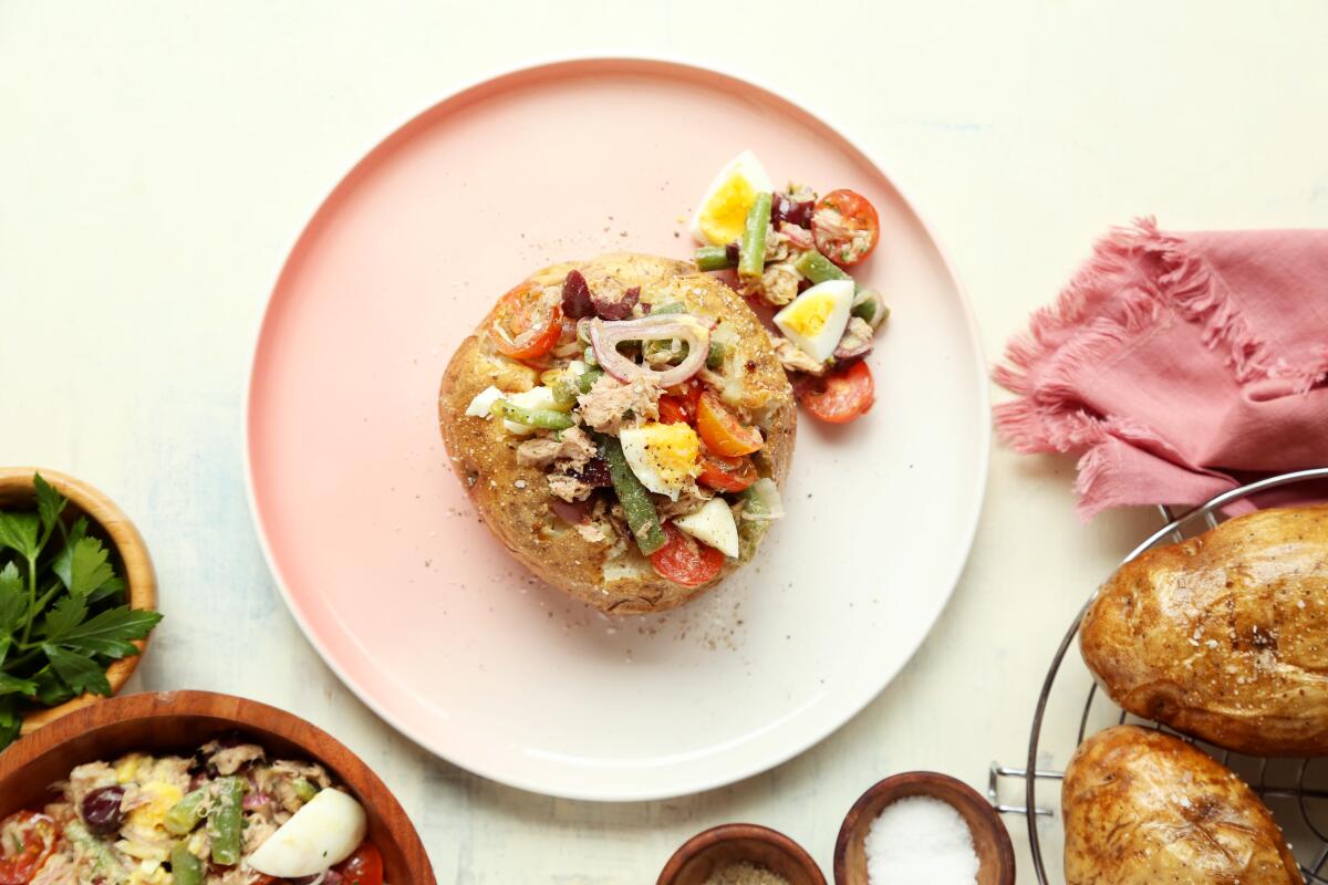 Nicoise Salad Baked Potatoes by Jonathan Melendez.