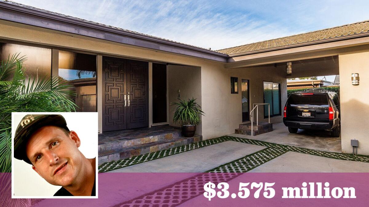 "Ridiculousness" host Rob Dyrdek has sold his home in Hollywood Hills West for $3.575 million.