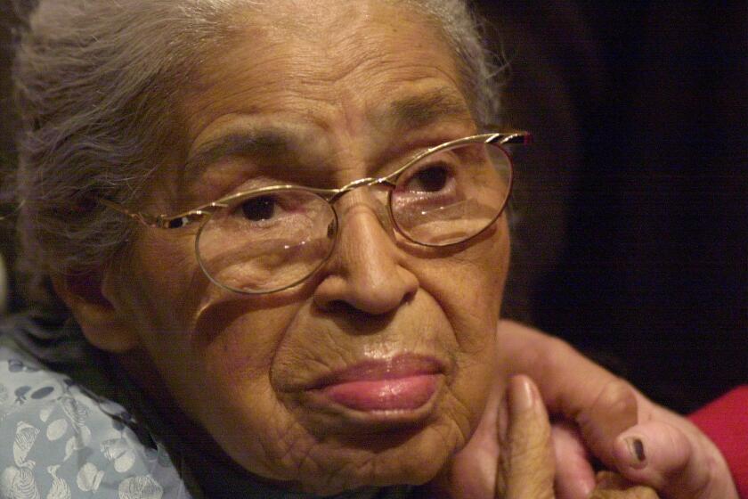 Civil rights pioneer Rosa Parks in 2001. She died in 2005.