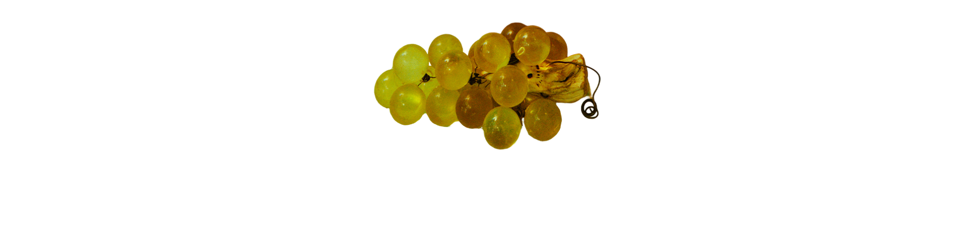 cut out of a glass grapes sculpture