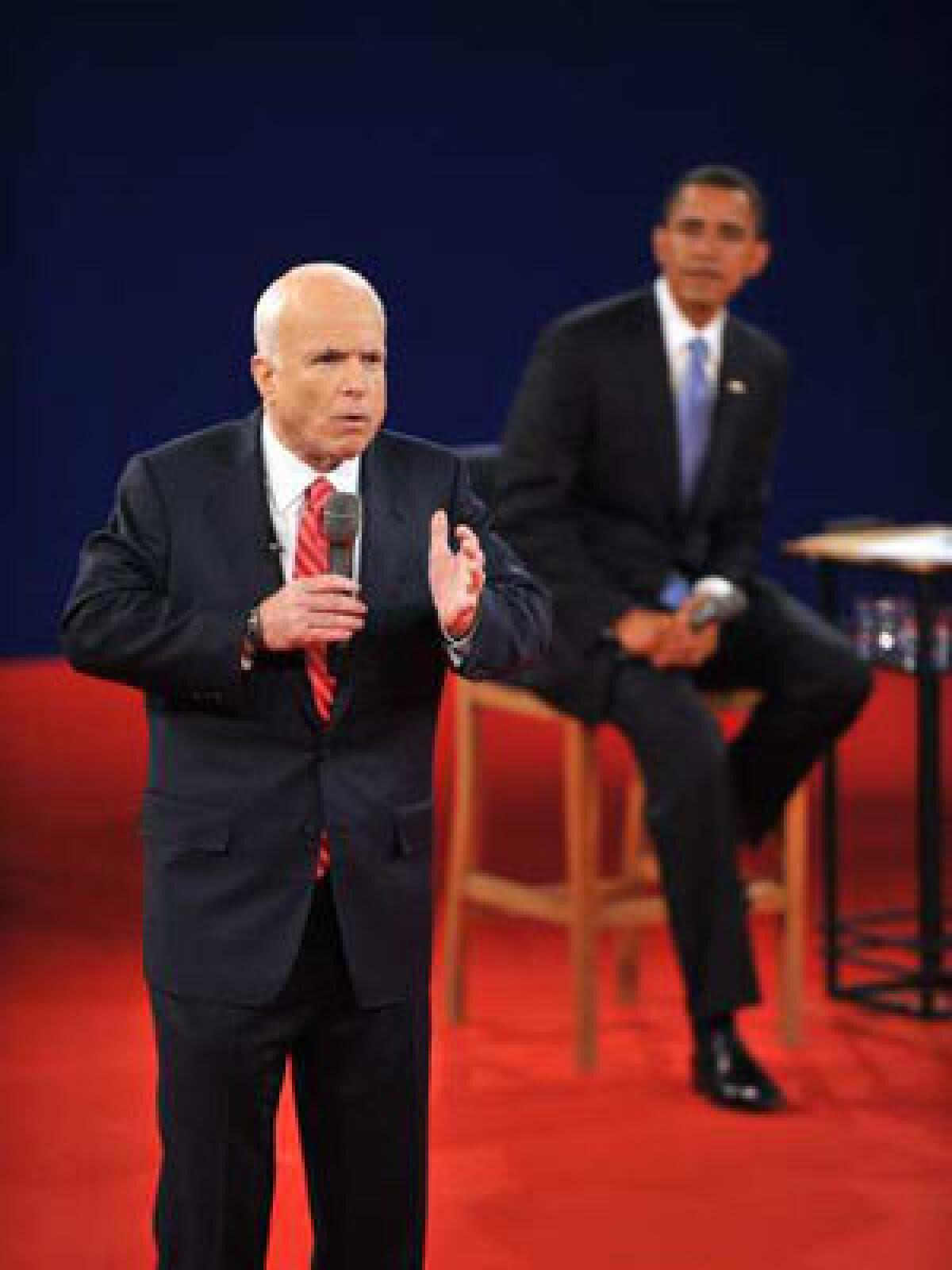 RED STATE: John McCain upped his style score Tuesday with the his dark suit.