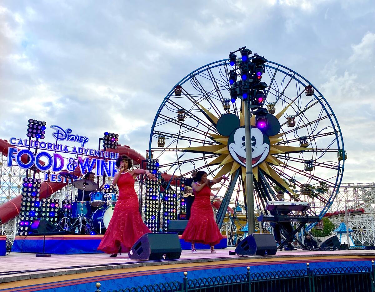 A performance by Midnight Hour at Disney California Adventure Food & Wine Festival, which runs until April 26.