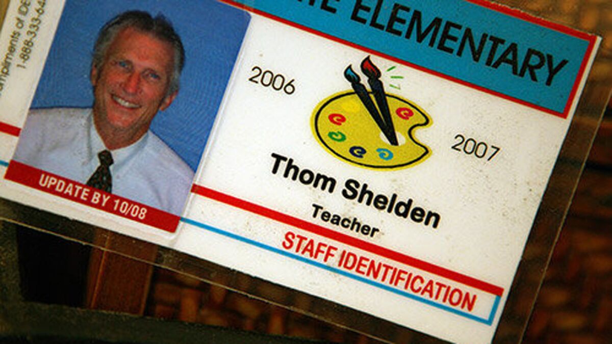 Directed to stay at home, fourth-grade teacher Thomas Shelden continues to collect his L.A. Unified salary.