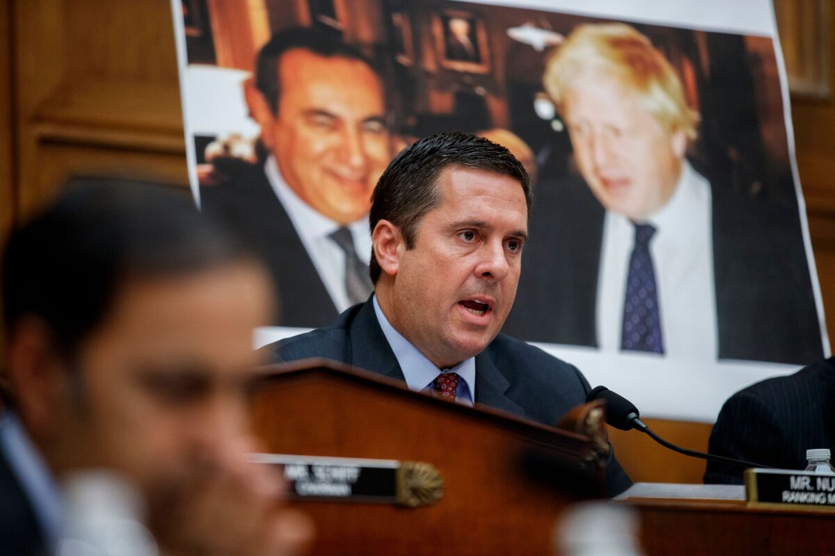 Rep. Devin Nunes (R-Tulare) questions former special counsel Robert S. Mueller III.