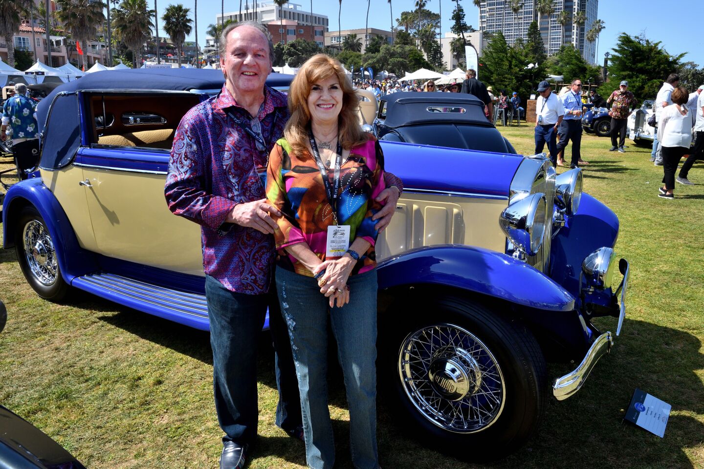 Roy Sayles, Cheryl Pontes-with 1931 Bianchi S8 (the only convertible of this model ever made)
