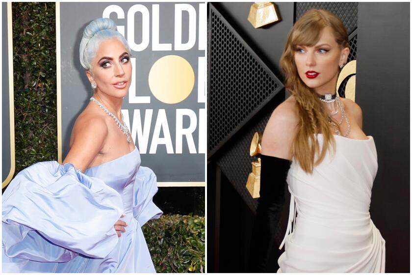 A diptych of Lady Gaga and Taylor Swift.