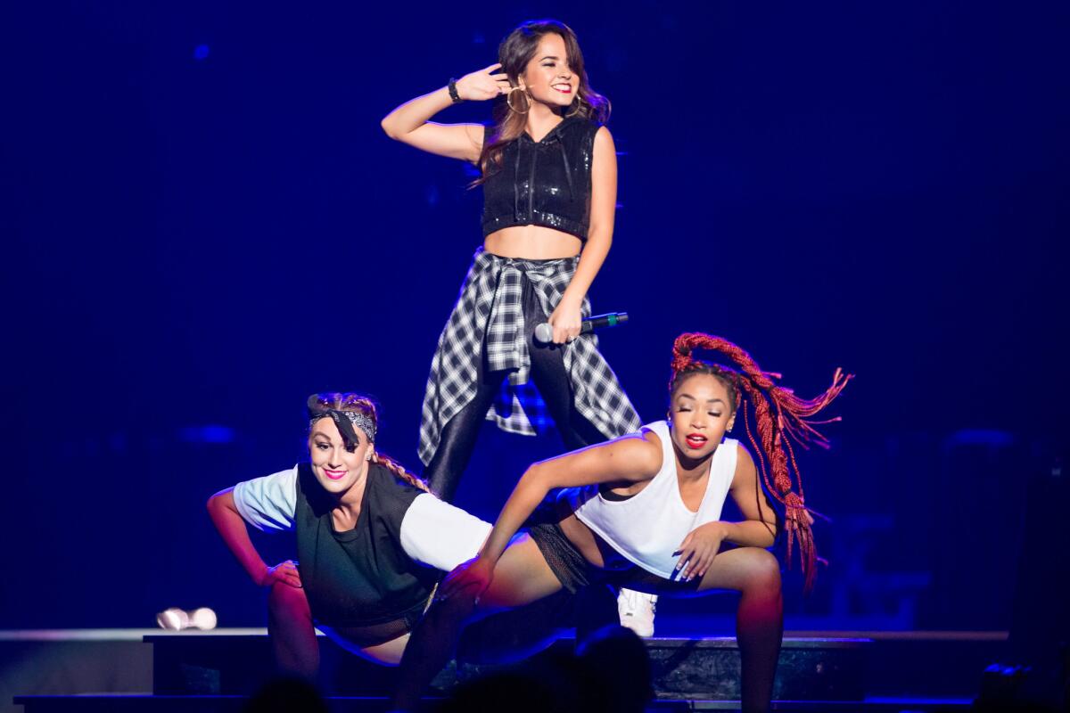 Becky G on stage at Staples Center in September.