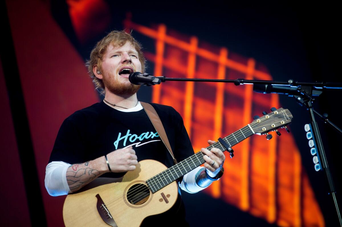 Ed Sheeran performs last month in Madrid.